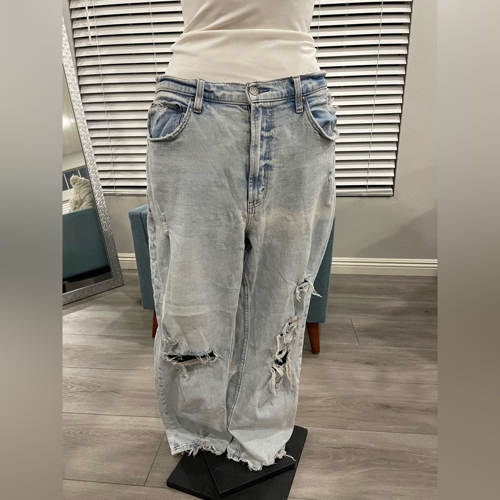 Abercrombie & Fitch distressed light washed jeans